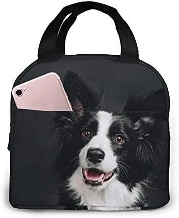 ランチバッグ、若いボーダーコリー犬のイラスト入り、保温機能付 - Women'S Young Bags のレビューと価格