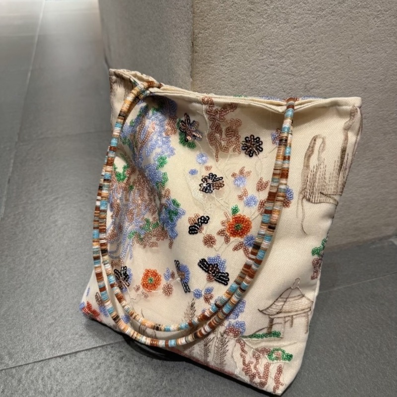 2026年新作中国風刺繍キャンバストートバッグ大容量シングル - Women Bags 2026 Trends のレビューと価格